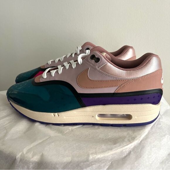 Nike Air Max 1 Premium Plum Fog Fossil Rose Womens Size 13 NWOB - Picture 5 of 11